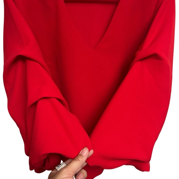 H&M Red Ruffle Sleeve Blouse - Picture 9 of 10